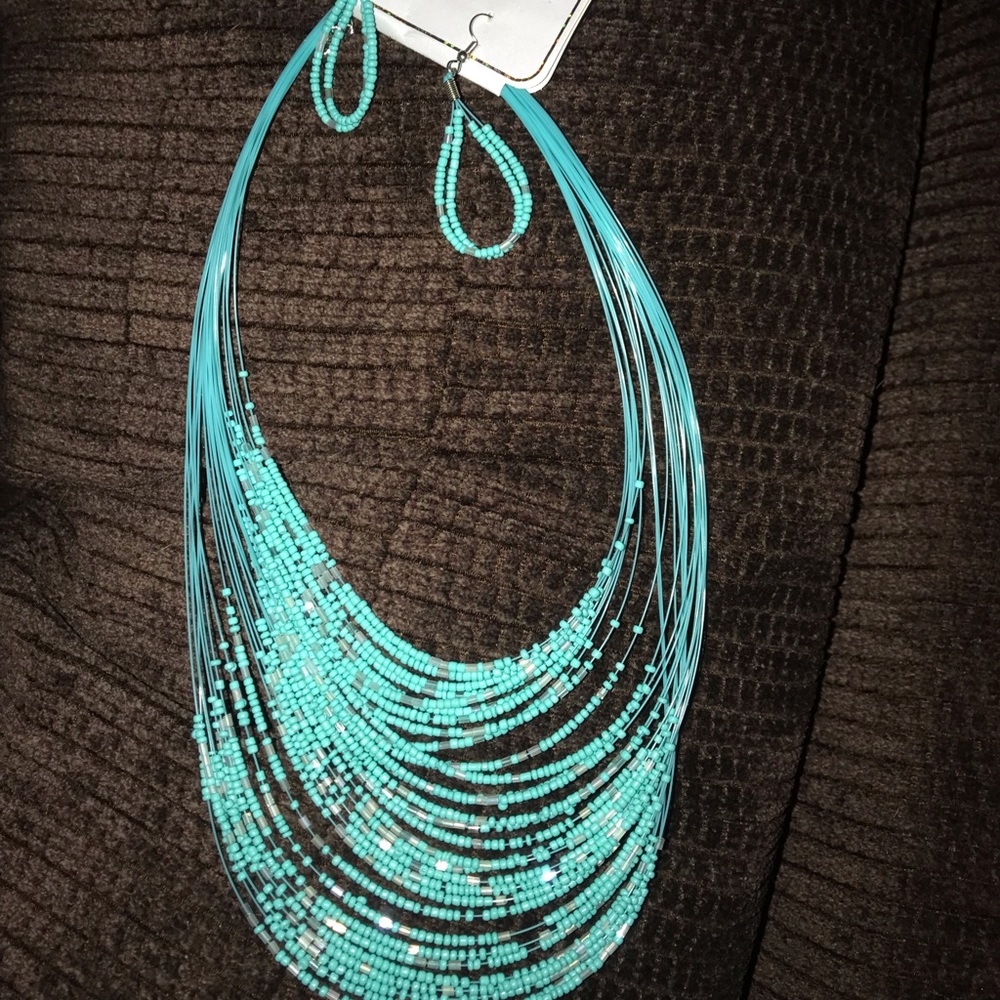 Matching necklace and earrings